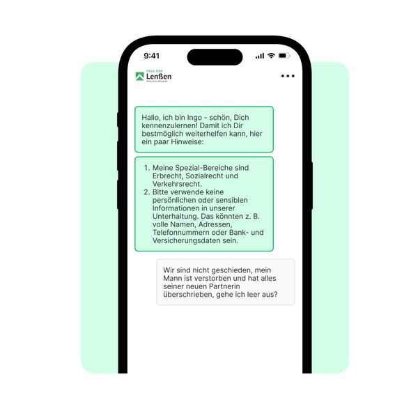 Ein Screenshot des Chats mit dem digitalen Zwilling von Ingo Lenßen